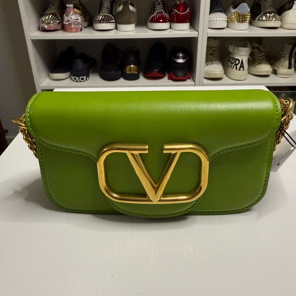 Valentino Garavani Green Crossbody Bag with Gold Details